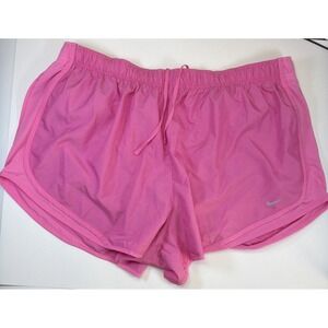 Nike Tempo Dry Dri-Fit Women Brief-Lined Running Shorts Pink 2X Drawstring Mesh